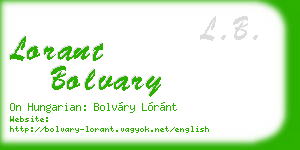 lorant bolvary business card